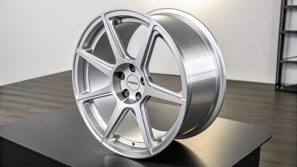 A molecular diagram showing a central aluminum atom lattice interspersed with smaller atoms of typical alloying elements like copper, magnesium, and zinc.